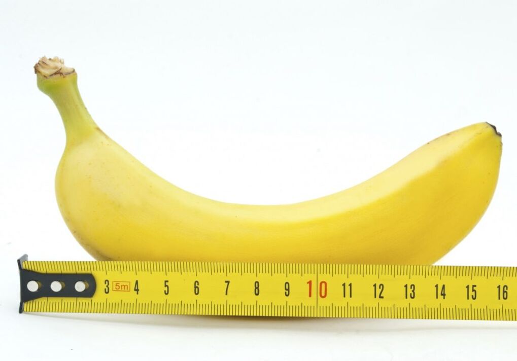 La misurazione della banana simboleggia la misurazione del pene dopo un'operazione di ingrandimento